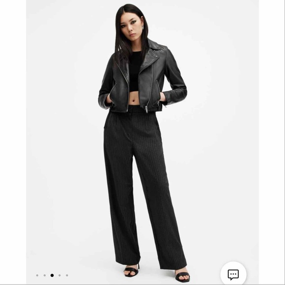 NWT All Saints Dalby Leather Biker Jacket - Picture 2 of 14